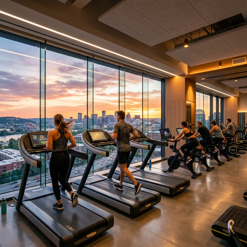Cardio treadmills and stationary bikes