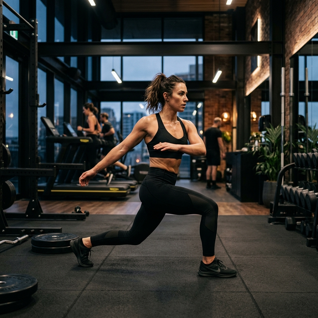 Fitness athlete dynamic stretching